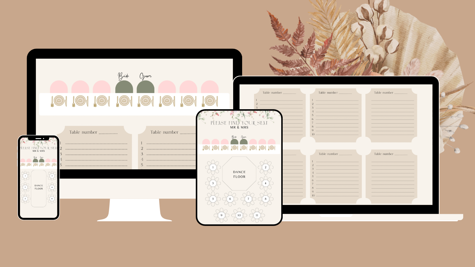 Wedding Seating Arrangements Template