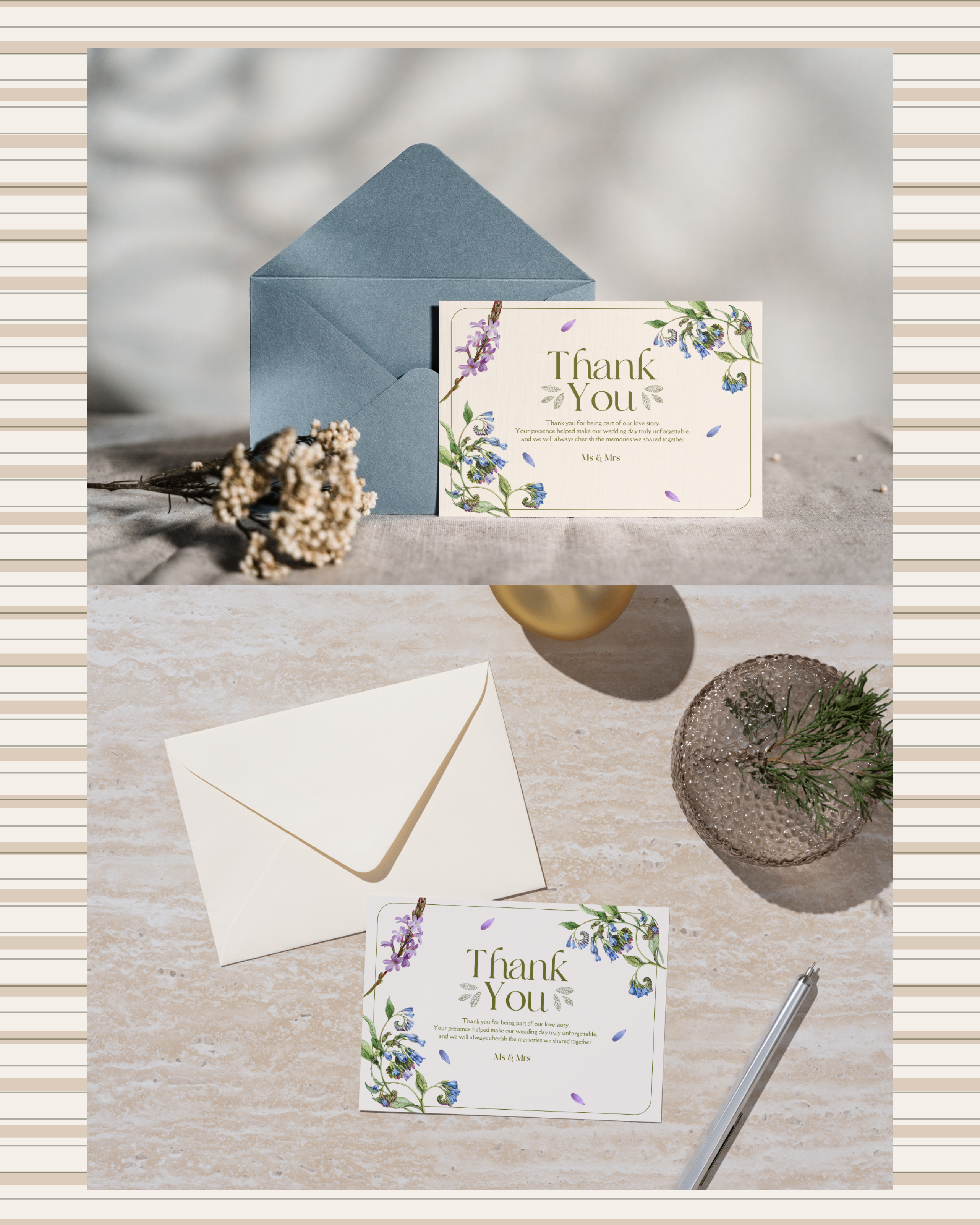 Post-wedding Thank you cards