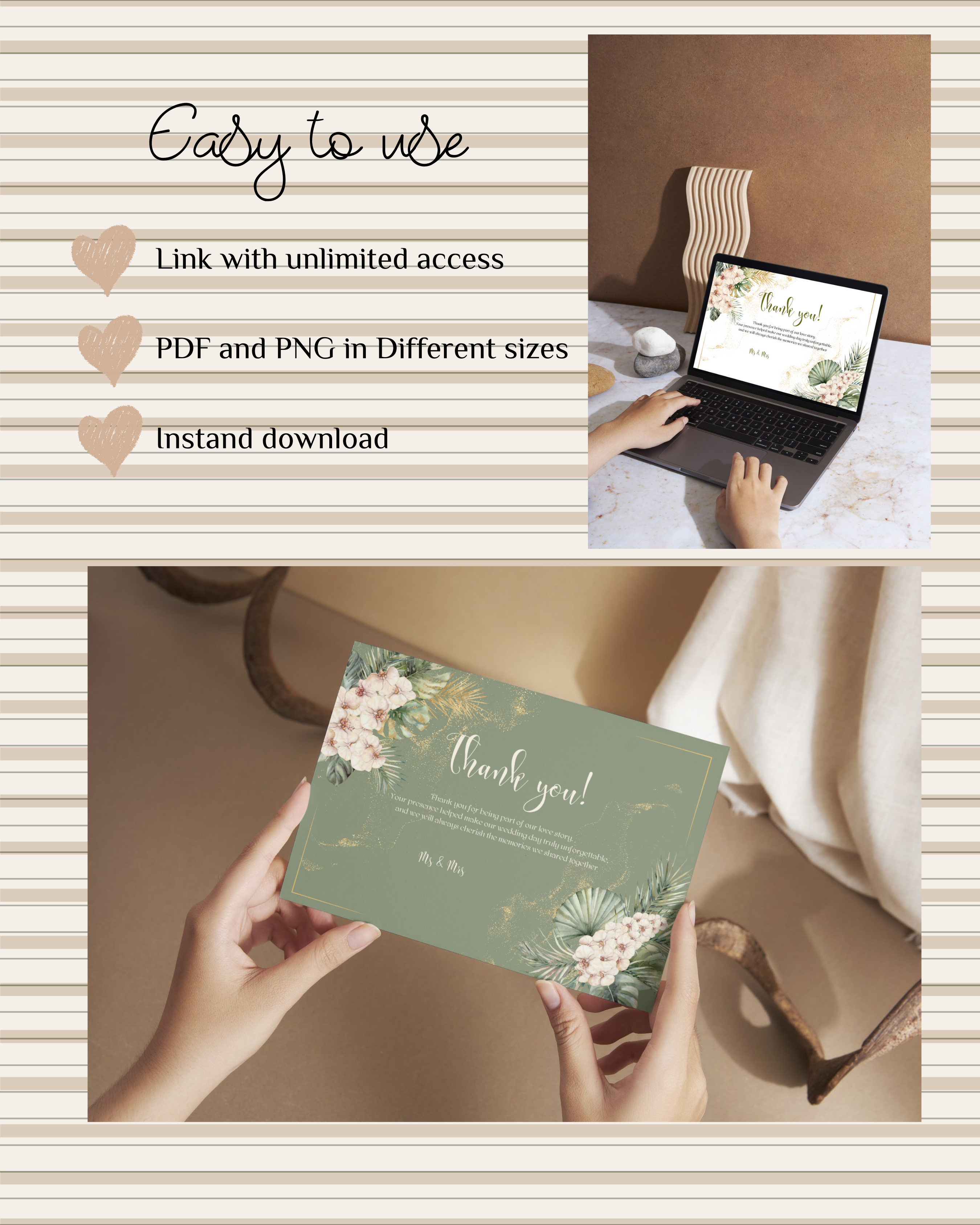 Post-wedding Thank you cards